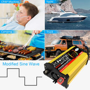 Saga 3 Generations Home Solar Generator Inverter+30A Controller+18W 12V Solar Panel, Specification: Yellow 12V To 220V