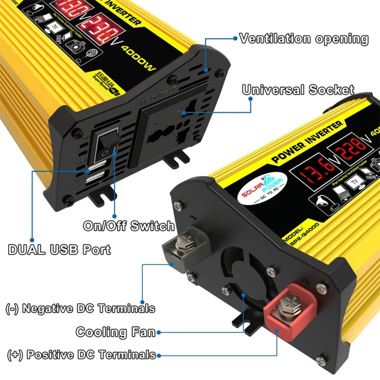 Saga Generation 2 Home Solar Generator Inverter+30A Controller+18W 12V Solar Panel, Specification: Yellow 12V To 220V