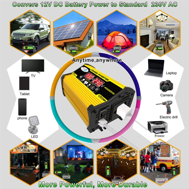 Saga Generation 2 Home Solar Generator Inverter+30A Controller+18W 12V Solar Panel, Specification: Yellow 12V To 220V