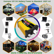 Saga Generation 2 Home Solar Generator Inverter+30A Controller+18W 12V Solar Panel, Specification: Yellow 12V To 110V