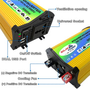 Saga Generation 1 Home Solar Generator Inverter+30A Controller+18W 12V Solar Panel, Specification: Yellow 12V To 110V