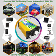 Saga Generation 1 Home Solar Generator Inverter+30A Controller+18W 12V Solar Panel, Specification: Yellow 12V To 110V