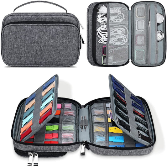 Multifunction Watch Strap Data Line 36 Slots Storage Bag(Grey) - free shipping - PMC Jewellery - Order now!