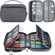 Multifunction Watch Strap Data Line 36 Slots Storage Bag(Grey)