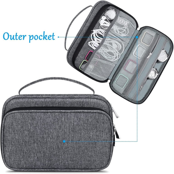 Multifunction Watch Strap Data Line 36 Slots Storage Bag(Grey)
