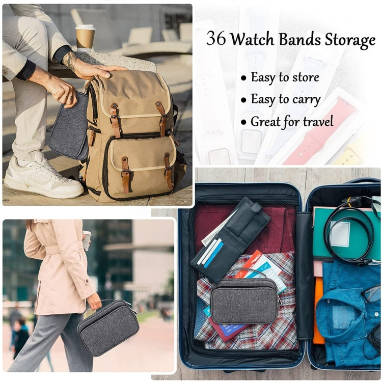 Multifunction Watch Strap Data Line 36 Slots Storage Bag(Grey)