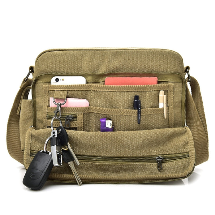 RuYiHuang Men Vintage Canvas Versatile Single-Shoulder Bag(Brown) - Single-shoulder Bags by RuYiHuang | Online Shopping South Africa | PMC TechLife | Buy Now Pay Later Mobicred