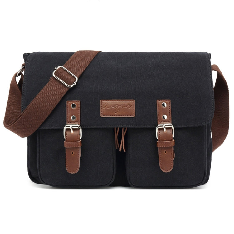 AUGUR Men Single-shoulder Crossbody Messenger Canvas Bag(Black) - free shipping - PMC Jewellery - Order now!