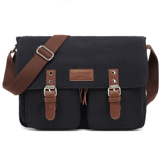 AUGUR Men Single-shoulder Crossbody Messenger Canvas Bag(Black) - free shipping - PMC Jewellery - Order now!