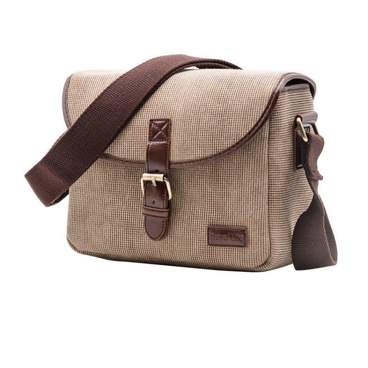 Casual SLR Camera Canvas Crossbody Bag(Khaki) - Strap Satchel by PMC TechLife | Online Shopping South Africa | PMC TechLife | Buy Now Pay Later Mobicred