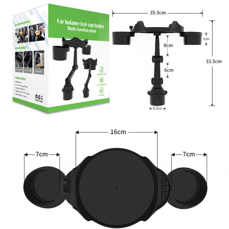 Car Water Cup Holder Dinner Plate Rack Rotatable Mobile Phone Holder(Black) - Car Drink Holders by PMC Jewellery | Online Shopping South Africa | PMC Jewellery | Buy Now Pay Later Mobicred