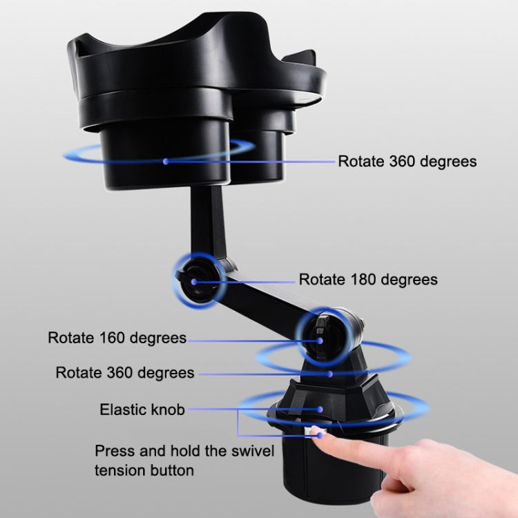 Car Water Cup Holder Dinner Plate Rack Rotatable Mobile Phone Holder(Black) - Car Drink Holders by PMC Jewellery | Online Shopping South Africa | PMC Jewellery | Buy Now Pay Later Mobicred