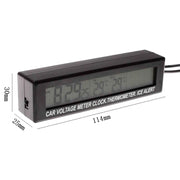 Car Inside And Outside Dual Temperature+Clock+Voltage LED Electronic Display(Orange+Blue)