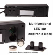 Car Inside And Outside Dual Temperature+Clock+Voltage LED Electronic Display(Orange+Blue)