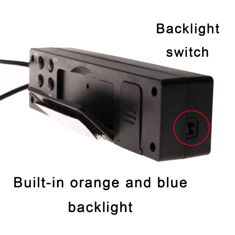 Car Inside And Outside Dual Temperature+Clock+Voltage LED Electronic Display(Orange+Blue)