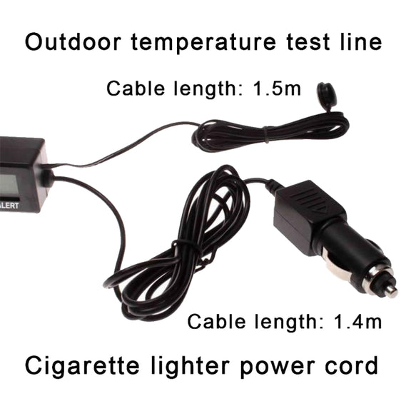 Car Inside And Outside Dual Temperature+Clock+Voltage LED Electronic Display(Orange+Blue)