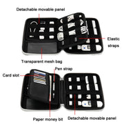 Baona BN-F018 Multifunctional Double Layer EVA Hard Shell U Disk Data Cable Storage Bag(Grey)