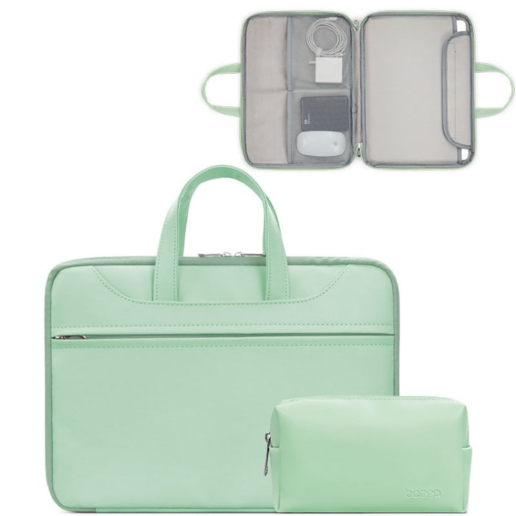 Baona BN-Q006 PU Leather Full Opening Laptop Handbag For 11/12 inches(Mint Green+Power Bag) - free shipping - PMC Jewellery - Order now!