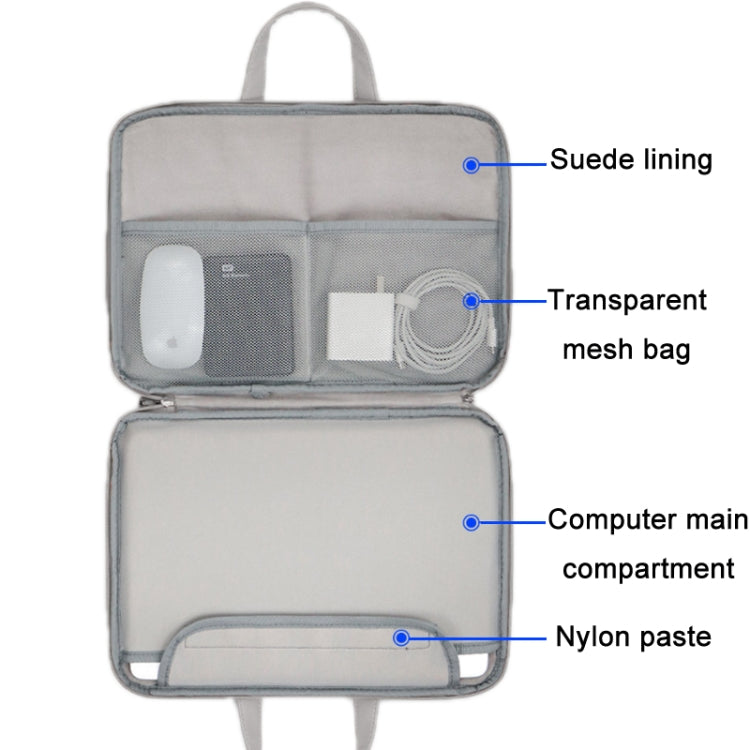 Baona BN-Q006 PU Leather Full Opening Laptop Handbag For 15/15.6/16 inches(Sky Blue+Pink) - free shipping - PMC Jewellery - Order now!