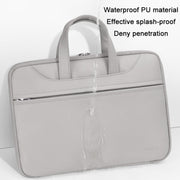 Baona BN-Q006 PU Leather Full Opening Laptop Handbag For 14 inches(Grey)