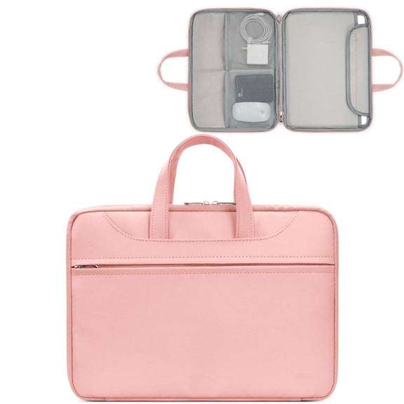 Baona BN-Q006 PU Leather Full Opening Laptop Handbag For 13/13.3 inches(Pink)
