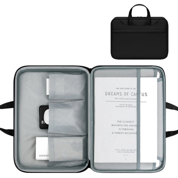 Baona BN-Q006 PU Leather Full Opening Laptop Handbag For 13/13.3 inches(Black Thicken)