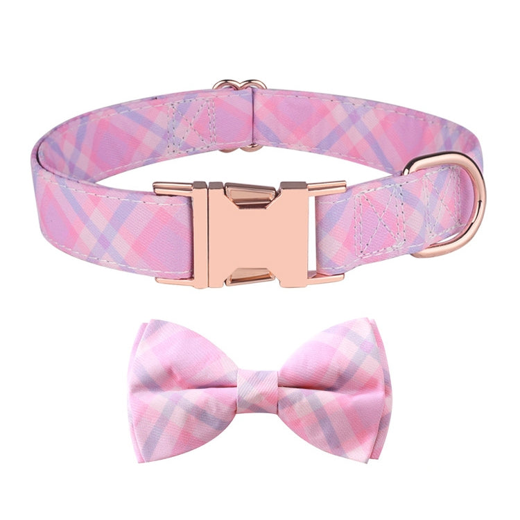 Rose Gold Buckle Pet Detachable Bow Collar, Size: S 1.5x28-40cm(Sweet Pink Girl) - free shipping - PMC TechLife - Order now!