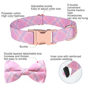 Rose Gold Buckle Pet Detachable Bow Collar, Size: M 2.0x33-50cm(Blue Snake Flower)