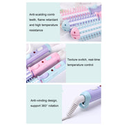 GeLinSi GLS-003 20W 2 in 1 Ceramic Glaze Mini Curler Comb, EU Plug(Pink)