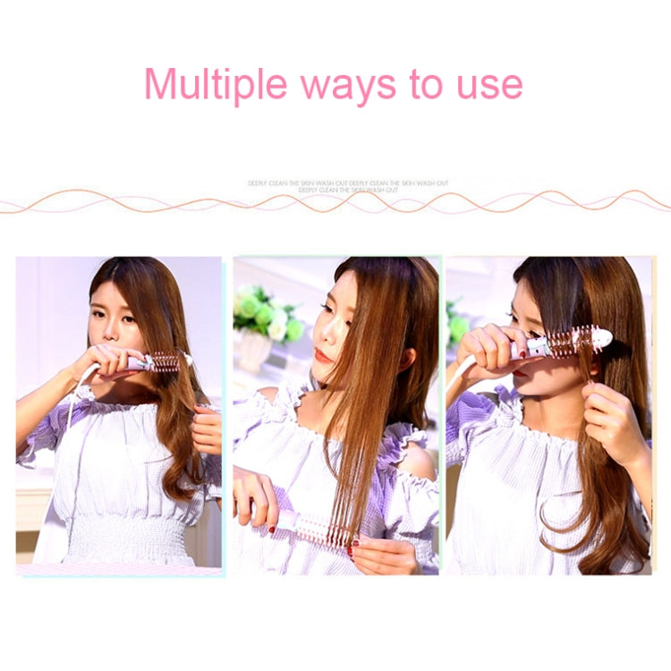 GeLinSi GLS-003 20W 2 in 1 Ceramic Glaze Mini Curler Comb, EU Plug(Pink)