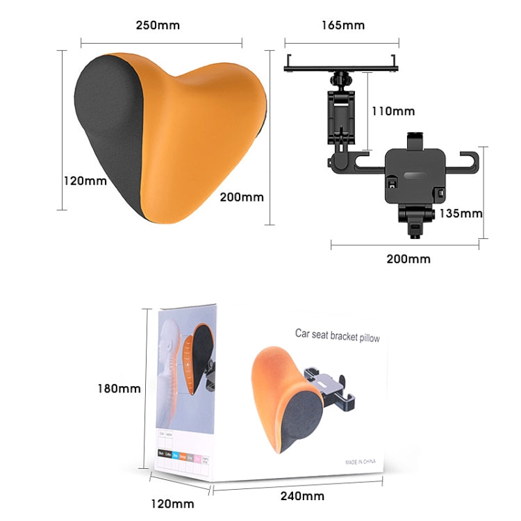 A09 Car Seat Headrest Memory Foam Comfortable Neck Pillow, Style: With Stand  (Orange) - free shipping - PMC TechLife - Order now!