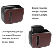 Car Drain Tissue Box Umbrella Storage Pocket Bag Storage Box Car Trash Can(Brown)