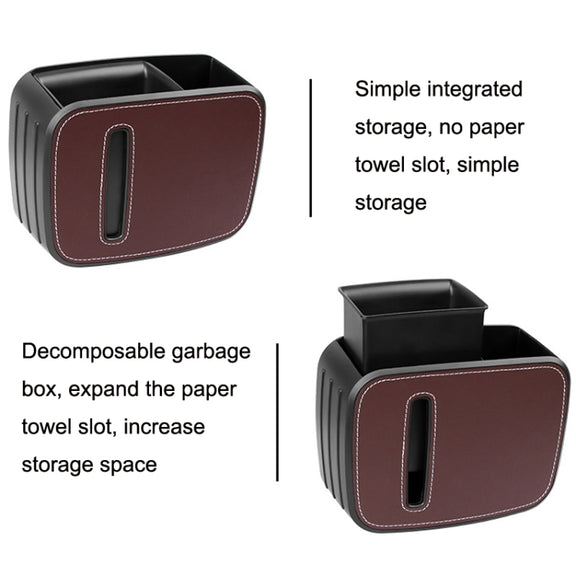 Car Drain Tissue Box Umbrella Storage Pocket Bag Storage Box Car Trash Can(Flip Fur Red)