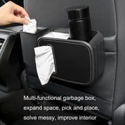 Car Drain Tissue Box Umbrella Storage Pocket Bag Storage Box Car Trash Can(Brown)