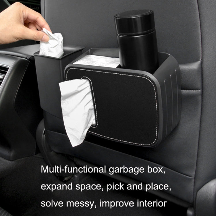 Car Drain Tissue Box Umbrella Storage Pocket Bag Storage Box Car Trash Can(Brown)