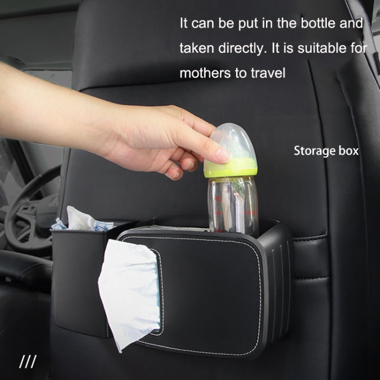 Car Drain Tissue Box Umbrella Storage Pocket Bag Storage Box Car Trash Can(Brown)