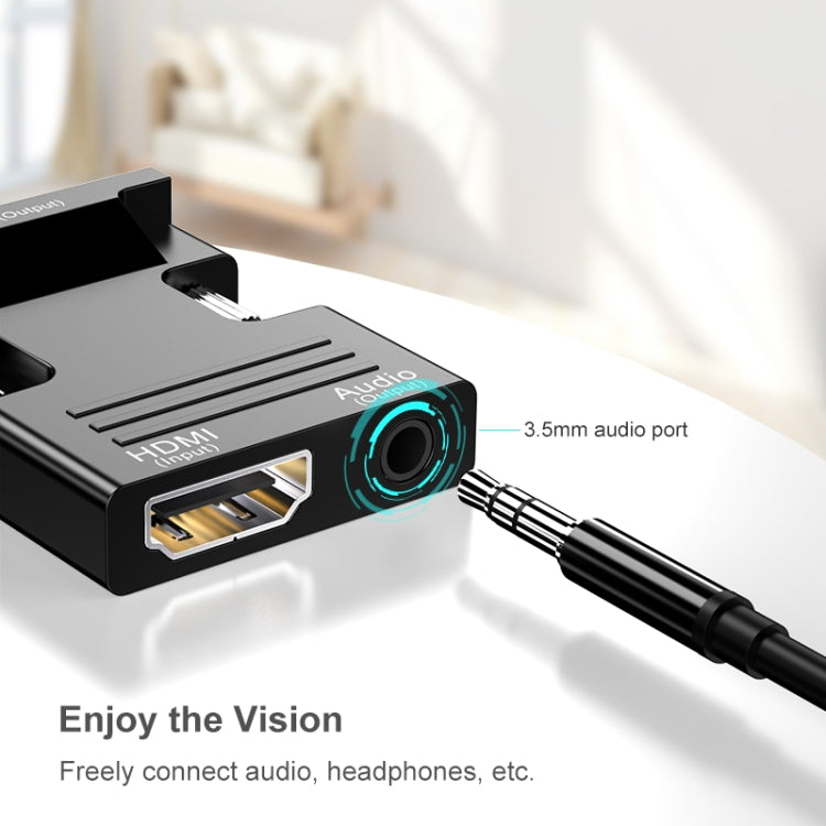 HDMI Female To VGA Male With Audio Adapter Computer Monitor TV Projector Converter(Black) - Converter by PMC TechLife | Online Shopping South Africa | PMC TechLife