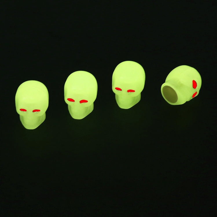 1 Sets Car Tire Luminous Valve Cap Motorcycle Skull Valve Core Cap (Yellow) - Tire Valve Caps by PMC TechLife | Online Shopping South Africa | PMC TechLife