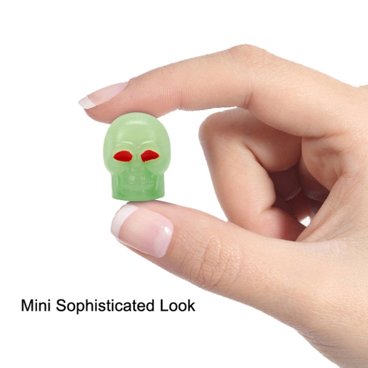 1 Sets Car Tire Luminous Valve Cap Motorcycle Skull Valve Core Cap (Yellow) - Tire Valve Caps by PMC TechLife | Online Shopping South Africa | PMC TechLife