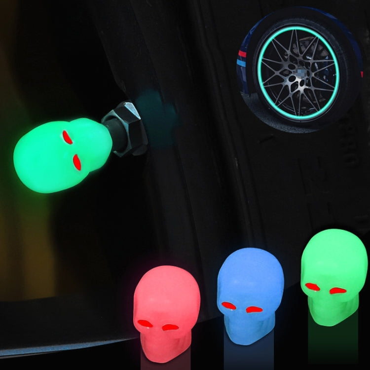 1 Sets Car Tire Luminous Valve Cap Motorcycle Skull Valve Core Cap(Green) - Tire Valve Caps by PMC TechLife | Online Shopping South Africa | PMC TechLife | Buy Now Pay Later Mobicred