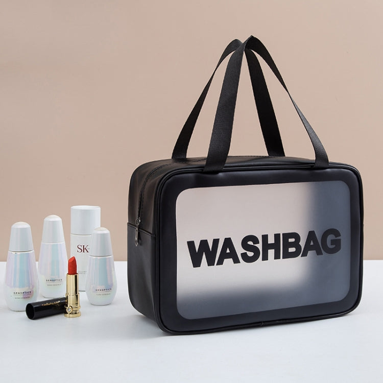 2 PCS Frosted Translucent Waterproof Storage Bag Cosmetic Bag Swimming Bag Wash Bag Black L - Waterproof Bags by PMC TechLife | Online Shopping South Africa | PMC TechLife