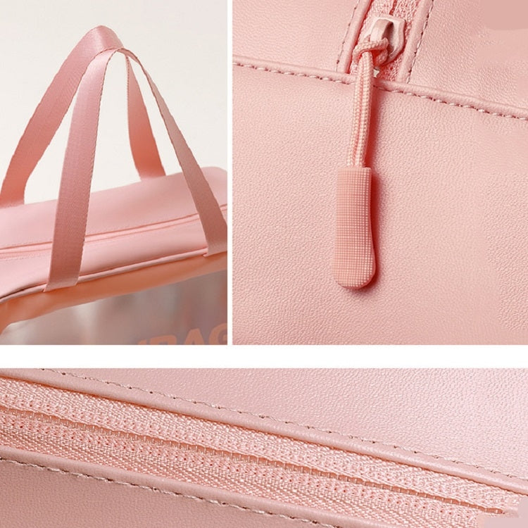 2 PCS Frosted Translucent Waterproof Storage Bag Cosmetic Bag Swimming Bag Wash Bag Pink L - Waterproof Bags by PMC TechLife | Online Shopping South Africa | PMC TechLife