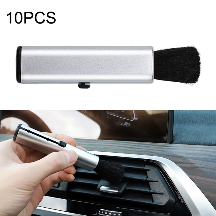 10 PCS Car Air Conditioner Air Outlet Telescopic Cleaning Brush, Color: Silver - Car Washer & Accessories by PMC TechLife | Online Shopping South Africa | PMC TechLife | Buy Now Pay Later Mobicred