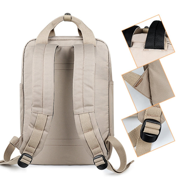 SJ05 Multifunctional Water-resistant Laptop Bag, Size: 13 inch-15.6 inch(Khaki)