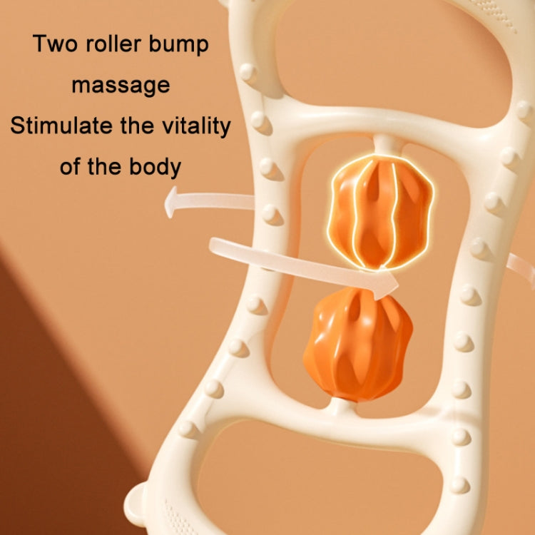 Massage Stretching Yoga Assisted Ring With Raised Point Roller(Beige Orange)