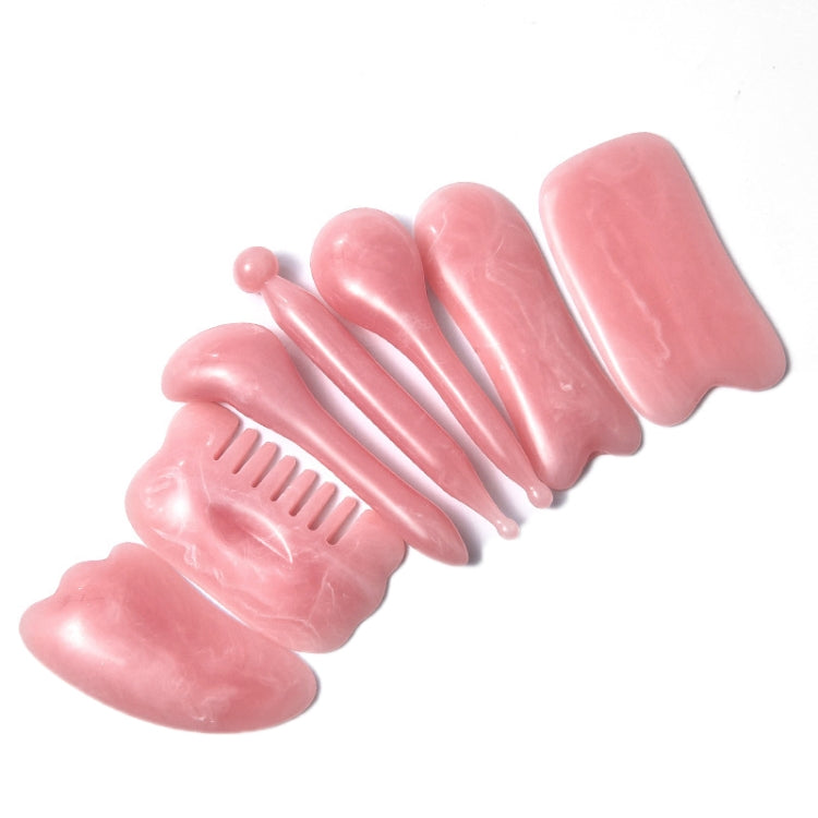 7PCS/Set Facial Tendon Stick Facial Scraping Board Meridian Acupuncture Pen, Shape: Pink - free shipping - PMC TechLife - Order now!