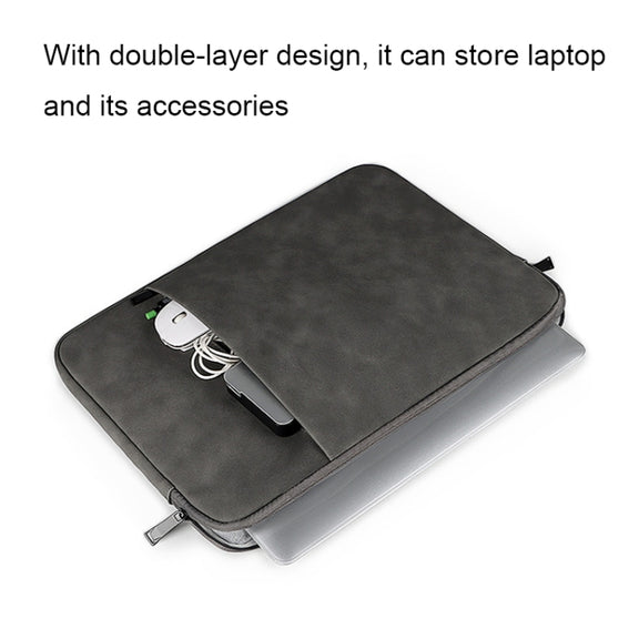 ND01DZ Double Layer Water-resistant Laptop Liner Bag, Size: 13.3 inches(Light Gray)