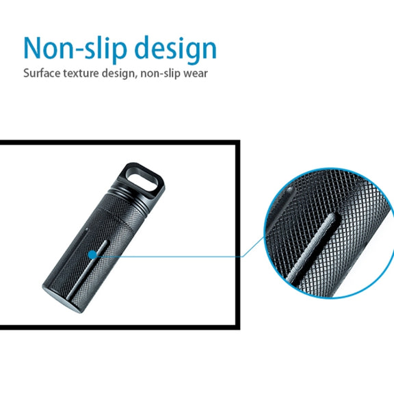 Aluminum Alloy Full Seal EDC Water-resistant Can Outdoor Survival Equipment(Black)