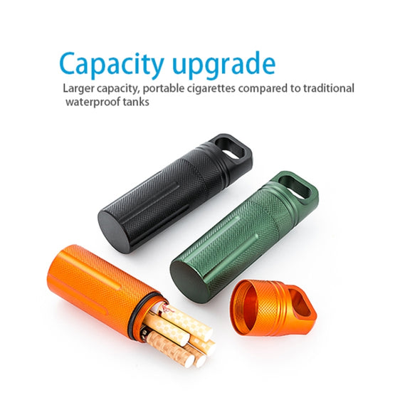 Aluminum Alloy Full Seal EDC Water-resistant Can Outdoor Survival Equipment(Black)