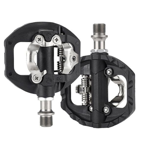 WEST BIKING Mountain Bike Aluminum Alloy Bearing Single-sided Self-locking Pedal(Black)